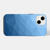 Klassiek blauw verloop geometrisch meshpatroon iPhone hoesje (Achterkant horizontaal)