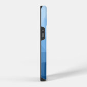Klassiek blauw verloop geometrisch meshpatroon iPhone hoesje (Rechterkant)