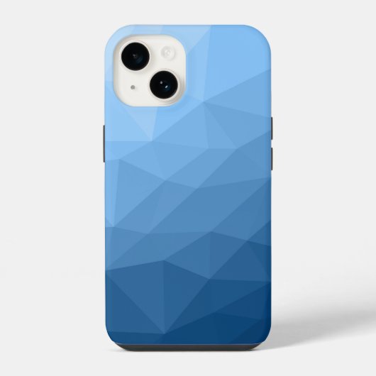 Klassiek blauw verloop geometrisch meshpatroon iPhone hoesje (Achterkant)