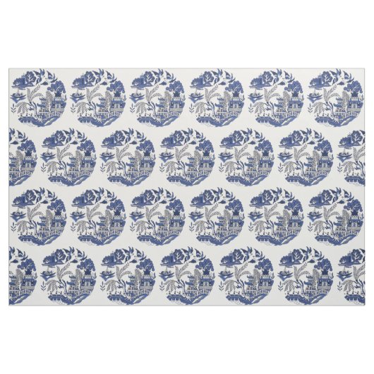 Klassiek blauw, vervormd design stof (Fat Quarter)