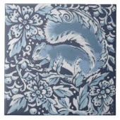 Klassiek blauw  vierkant bos tegeltje (Voorkant)