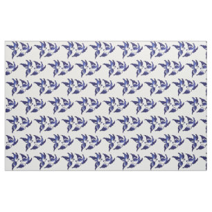 Klassiek blauw vogelontwerp stof