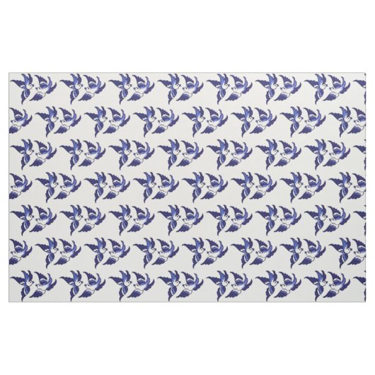 Klassiek blauw vogelontwerp stof (Fat Quarter)