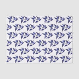 Klassiek blauw vogelontwerp tissuepapier