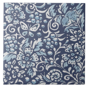 Klassiek blauw vogelvogelbos tegeltje