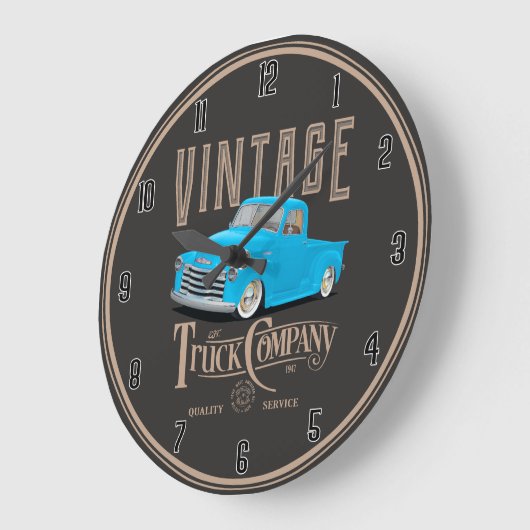  klassiek blauw vrachtwagen grote klok (Hoek)