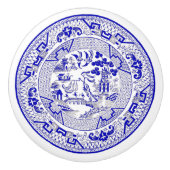 Klassiek blauw, vrij Bord ontwerp Keramische Knop (Voorkant)