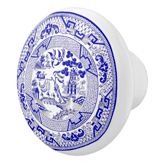 Klassiek blauw, vrij Bord ontwerp Keramische Knop (Rechts)