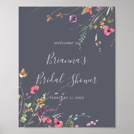 Klassiek blauw vrij Vrijgezellenfeest Poster (Voorkant)