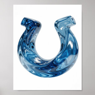 Klassiek Blauw WATER Artistiek Motief Poster