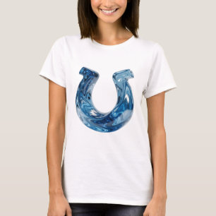 Klassiek Blauw WATER Artistiek Motief T-shirt