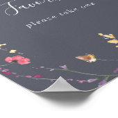 Klassiek Blauw Wild Bloemen Favors Bord Poster (Hoek)