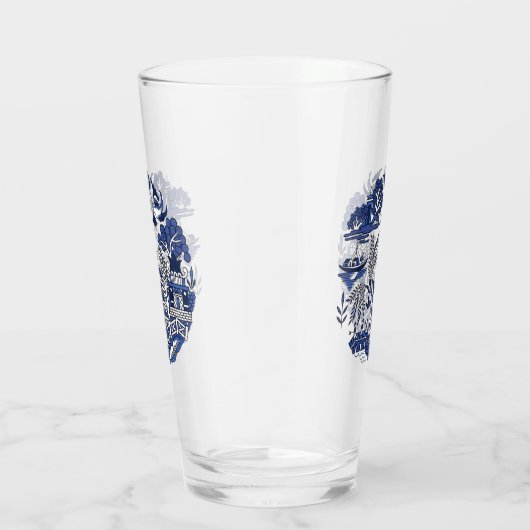 Klassiek blauw Willow China Design Glas (Rechts)