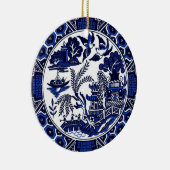 Klassiek blauw Willow China Design Keramisch Ornament (Rechts)