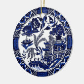 Klassiek blauw Willow China Design Keramisch Ornament (Links)