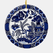 Klassiek blauw Willow China Design Keramisch Ornament (Achterkant)
