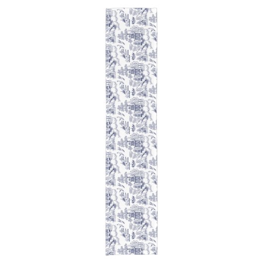 Klassiek blauw Willow China Design Korte Tafelloper (Voorkant)