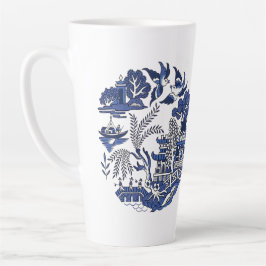 Klassiek blauw Willow China Design Latte Mok