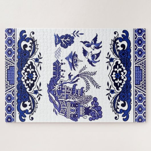 Klassiek blauw Willow China Design Legpuzzel (Horizontaal)