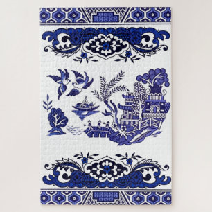 Klassiek blauw Willow China Design Legpuzzel