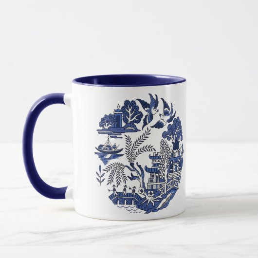 Klassiek blauw Willow China Design Mok (Links)