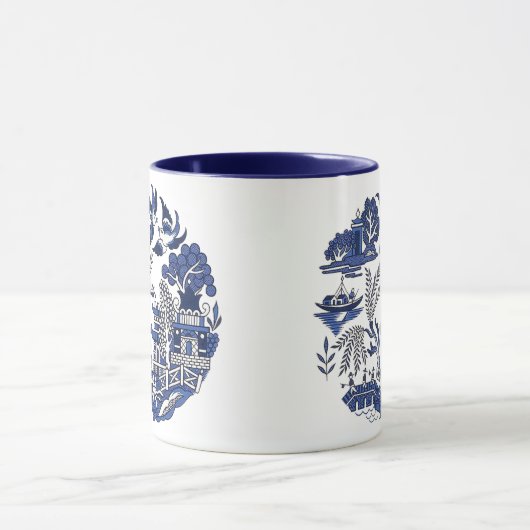 Klassiek blauw Willow China Design Mok (Midden)