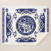Klassiek blauw Willow China Design Sherpa Deken (Voorkant (horizontaal))