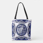 Klassiek blauw Willow China Design Tote Bag (Achterkant)