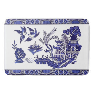Klassiek blauw Willow-ontwerp Badmat
