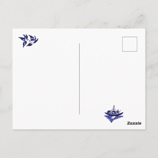 Klassiek blauw Willow-ontwerp Briefkaart (Achterkant)