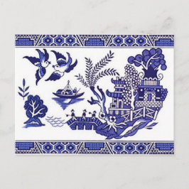 Klassiek blauw Willow-ontwerp Briefkaart