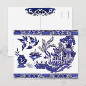 Klassiek blauw Willow-ontwerp Briefkaart (Voorkant / Achterkant)