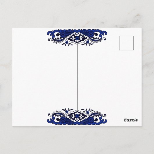 Klassiek blauw Willow-ontwerp Briefkaart (Achterkant)