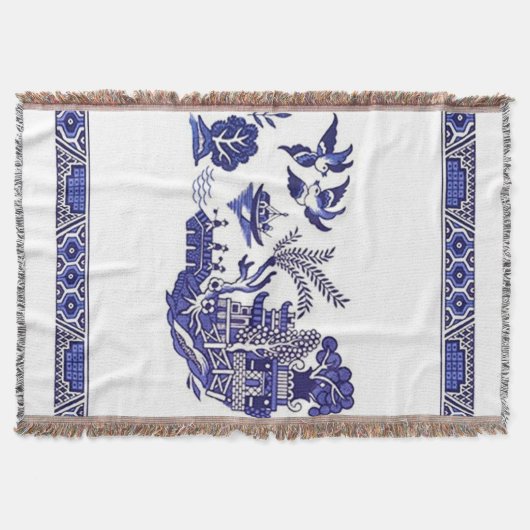 Klassiek blauw Willow-ontwerp Deken (Voorkant)
