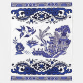 Klassiek blauw Willow-ontwerp Fleece Deken (Voorkant)