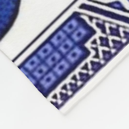 Klassiek blauw Willow-ontwerp Fleece Deken (Hoek)
