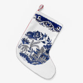 Klassiek blauw Willow-ontwerp Kleine Kerstsok (Voorkant (Hangend))