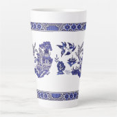 Klassiek blauw Willow-ontwerp Latte Mok (Voorkant)
