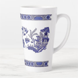 Klassiek blauw Willow-ontwerp Latte Mok