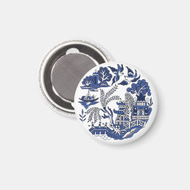 Klassiek blauw Willow-ontwerp Magneet