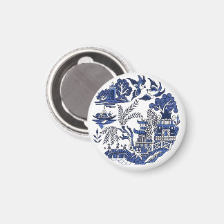 Klassiek blauw Willow-ontwerp Magneet