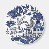 Klassiek blauw Willow-ontwerp Magneet (Voorkant)