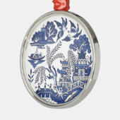 Klassiek blauw Willow-ontwerp Metalen Ornament (Links)
