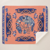 Klassiek blauw Willow-ontwerp Sherpa Deken (Voorkant (horizontaal))