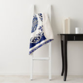 Klassiek blauw Willow-ontwerp Sherpa Deken (In situ)