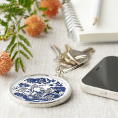 Klassiek blauw Willow-ontwerp Sleutelhanger (Zijkant)