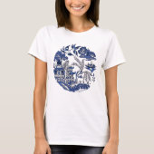 Klassiek blauw Willow-ontwerp T-shirt (Voorkant)