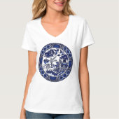 Klassiek blauw Willow-ontwerp T-shirt (Voorkant)