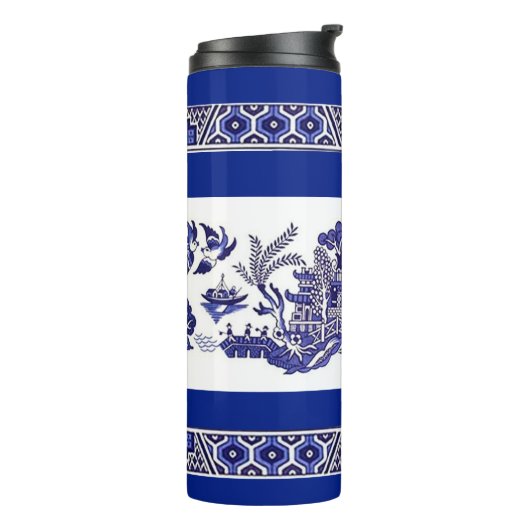 Klassiek blauw Willow-ontwerp Thermosbeker (Gedraaid links)