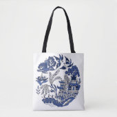 Klassiek blauw Willow-ontwerp Tote Bag (Voorkant)